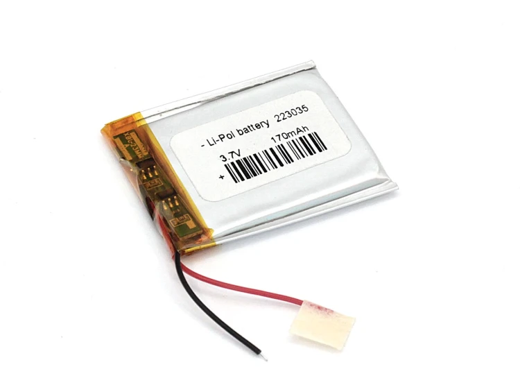 Аккумулятор Li-Pol (батарея) 2.2*30*35мм 2pin 3.7V/170mAh