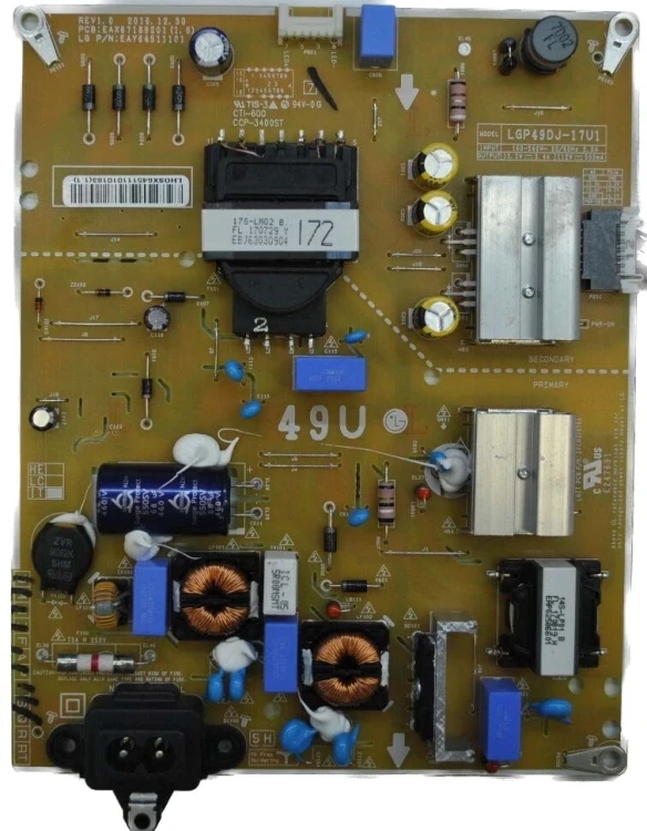 Блок питания для телевизора EAX67189201(1.6) EAY64511101 LG 49UJ630V-ZA, 49UJ639V-ZE, 49UK6200PLA, 49UN73506LB, 49UJ634V, 49UK6390PLG, 49UM7450PLA,49UM7020PLF,49UN71006LB