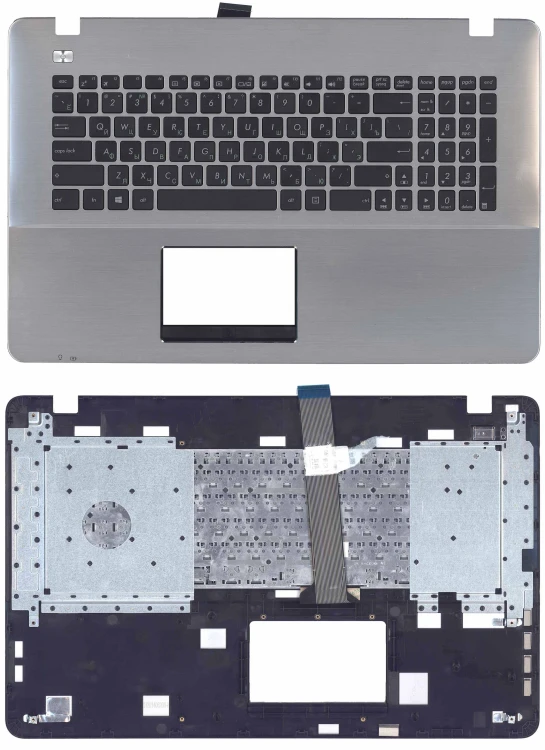 Топкейс для Asus X751 черно-серебристый
