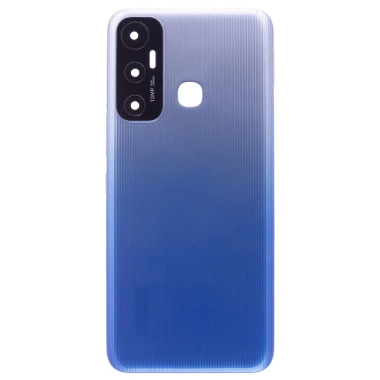 Задняя крышка для Infinix Hot 11 (X662) (Helio G70) (голубой) (в сборе со стеклом камеры)