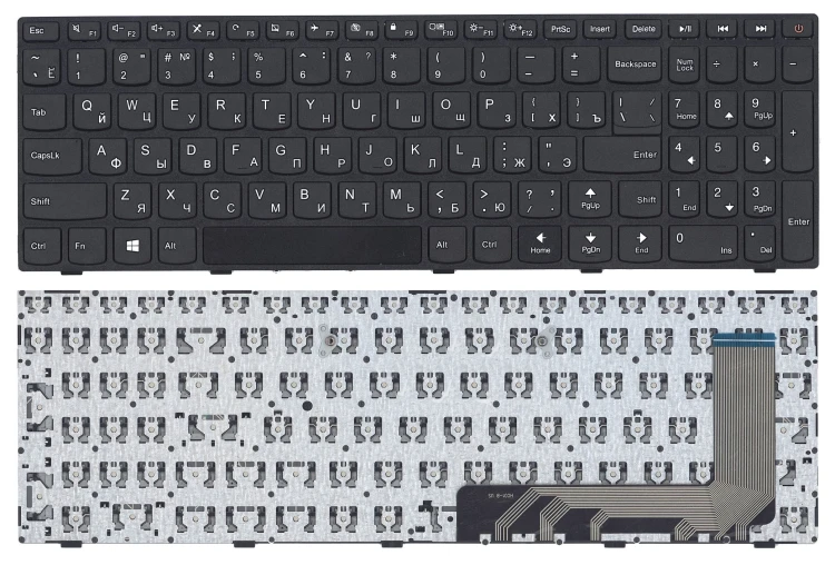 Клавиатура для ноутбука Lenovo IdeaPad 110-15ISK 110-17ACL черная с рамкой