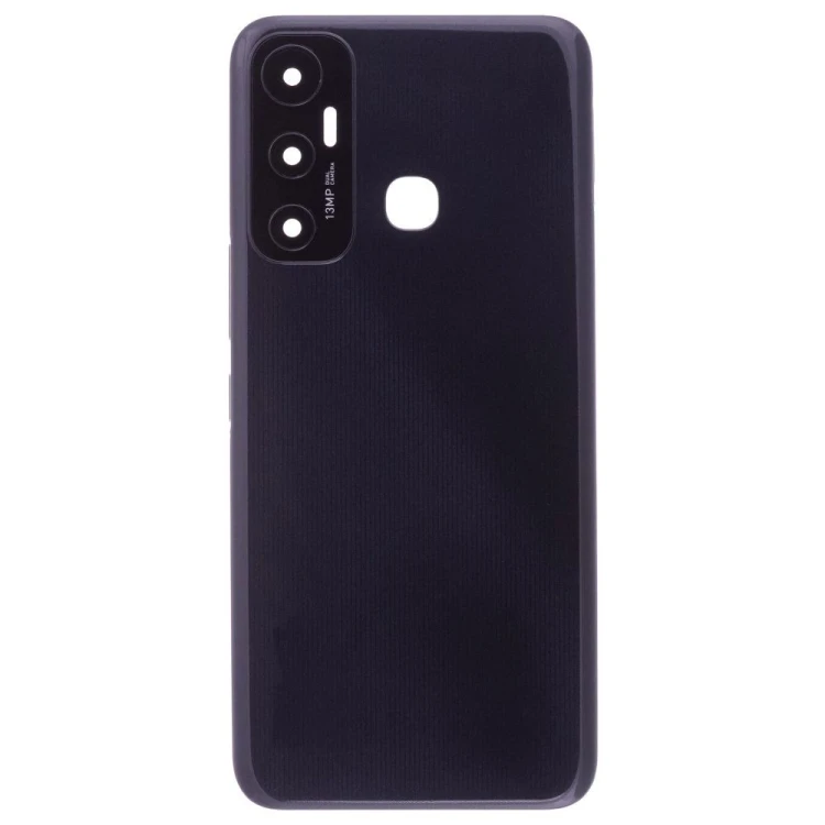 Задняя крышка для Infinix Hot 11 (X662) (Helio G70) (черный) (в сборе со стеклом камеры)