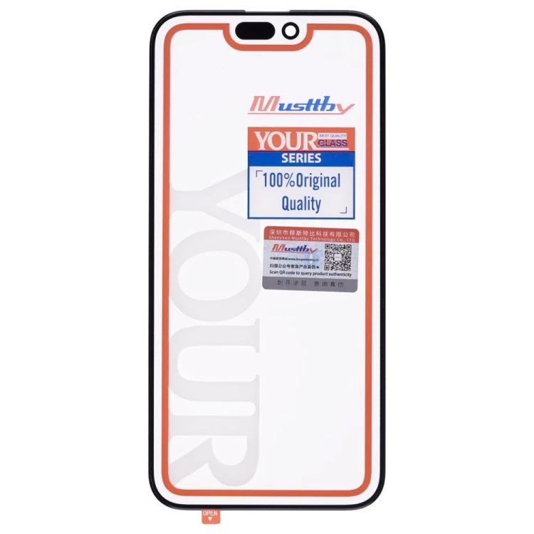 Стекло модуля для Apple iPhone 15 Pro Max + OCA (Musttby) (Premium)