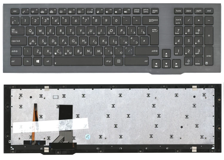 Клавиатура для ноутбука Asus G75V G75VW черная с рамкой и подсветкой