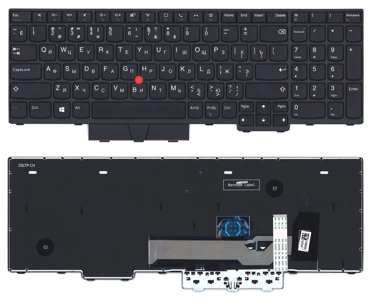 Клавиатура для ноутбука Lenovo Thinkpad L15 L15g черная