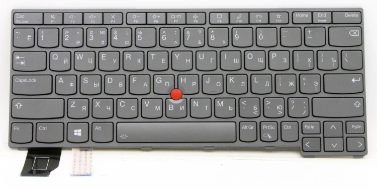 Клавиатура для ноутбука Lenovo ThinkPad X13 Gen 2 серая с подсветкой