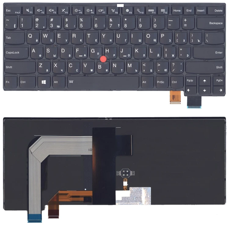 Клавиатура для ноутбука Lenovo Thinkpad T460S T470S черная с подсветкой 01YR111, 01EN705, 01EN746