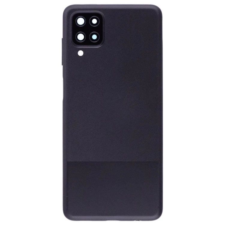 Задняя крышка для Samsung A125 Galaxy A12 / A127 Galaxy A12 Nacho (черный) (в сборе со стеклом камеры)