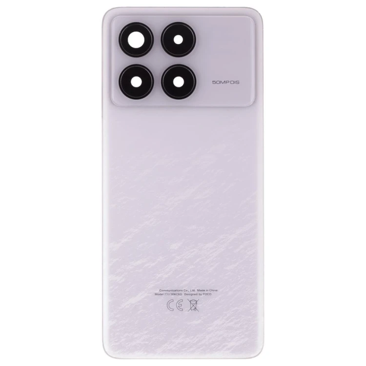 Задняя крышка для Xiaomi Poco F6 Pro (23113RKC6G) (белый) (в сборе со стеклом камеры) (ORIG100)