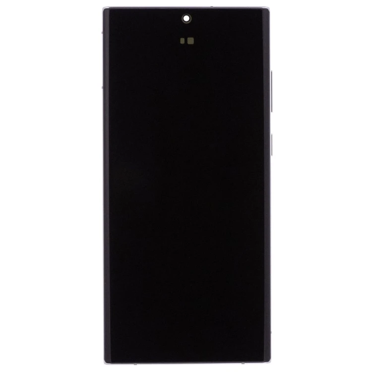 Дисплей для Samsung S908 Galaxy S22 Ultra + тачскрин (серебристый) (в рамке) (ORIG100) (возможен дефект ЛКП)