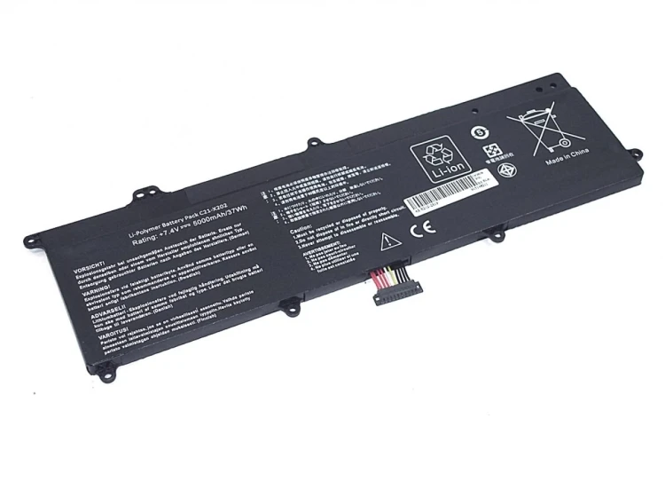 Аккумуляторная батарея для ноутбука Asus X202 7.4V 5000mAh OEM черная