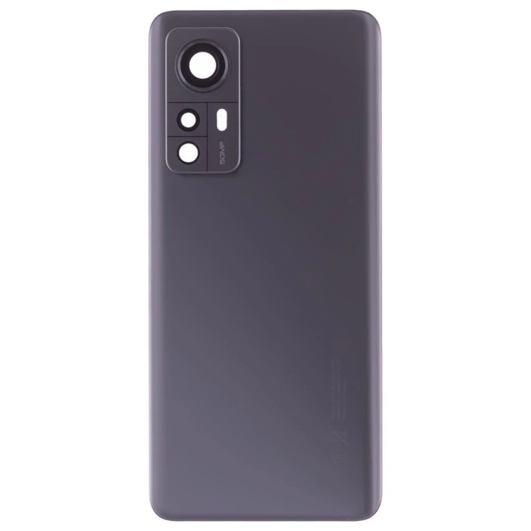 Задняя крышка для Xiaomi 12 (2201123G) / 12X (2112123AG) (серый) (в сборе со стеклом камеры) (ORIG100)
