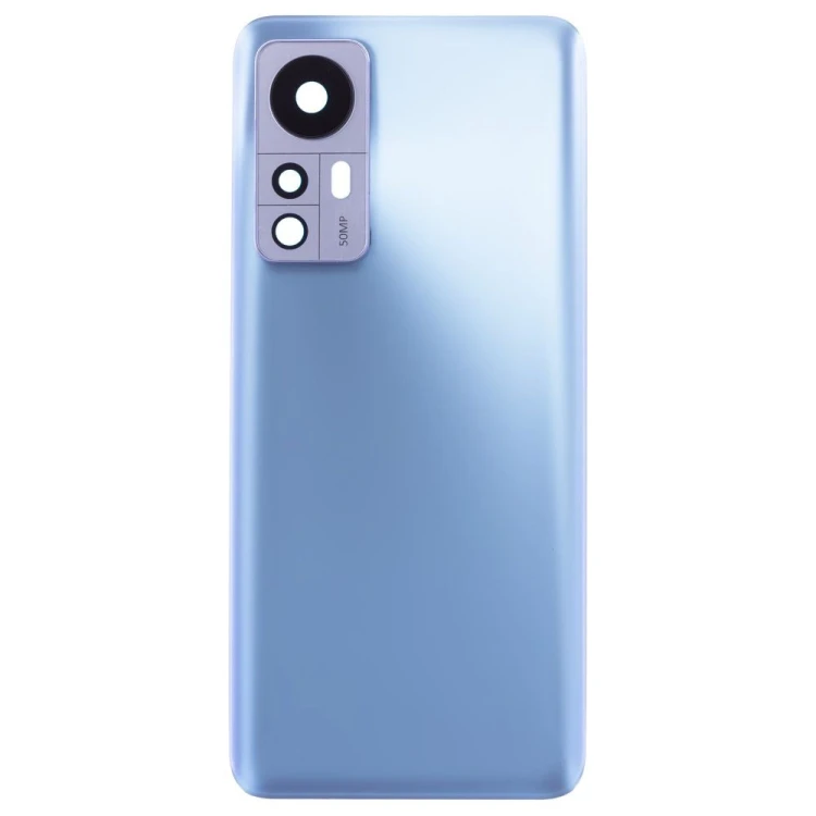 Задняя крышка для Xiaomi 12 (2201123G) / 12X (2112123AG) (синий) (в сборе со стеклом камеры)