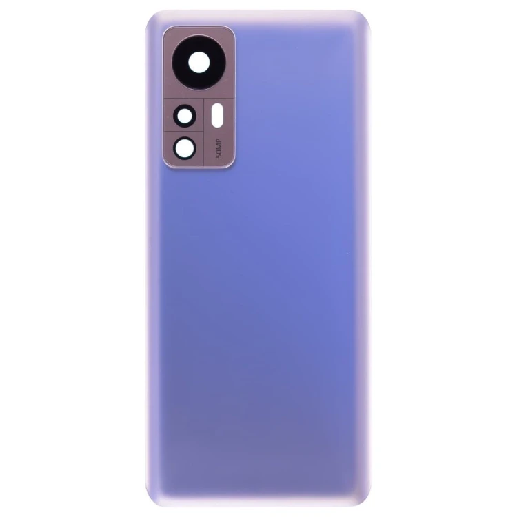 Задняя крышка для Xiaomi 12 (2201123G) / 12X (2112123AG) (фиолетовый) (в сборе со стеклом камеры)