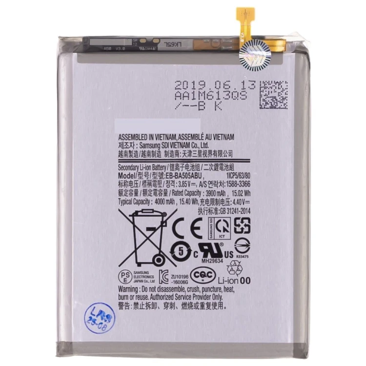 Аккумулятор для Samsung A205 Galaxy A20 / A305 Galaxy A30 / A505 Galaxy A50 и др. (EB-BA305ABU / EB-BA505ABU / EB-BA205ABN) (ORIG100) (SP)