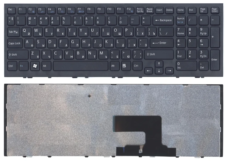 Клавиатура для ноутбука Sony Vaio VPC-EE VPCEE черная с черной рамкой