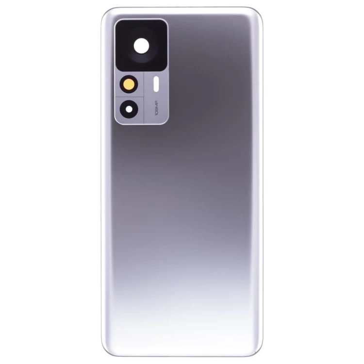 Задняя крышка для Xiaomi 12T (22071212AG) (серебристый) (в сборе со стеклом камеры) (ORIG100)