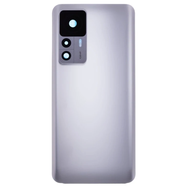 Задняя крышка для Xiaomi 12T (22071212AG) (серебристый) (в сборе со стеклом камеры)