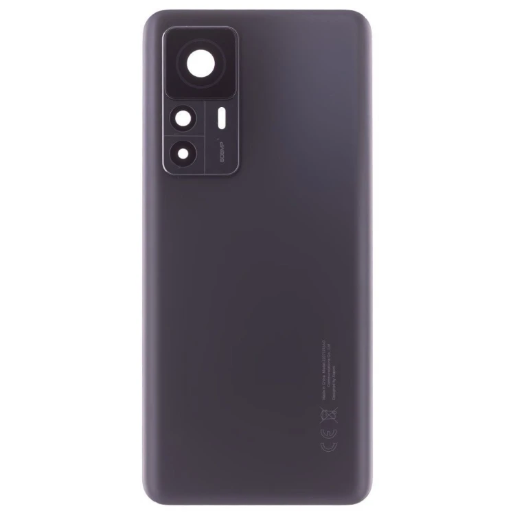 Задняя крышка для Xiaomi 12T Pro (22081212UG) (черный) (в сборе со стеклом камеры) (ORIG100)