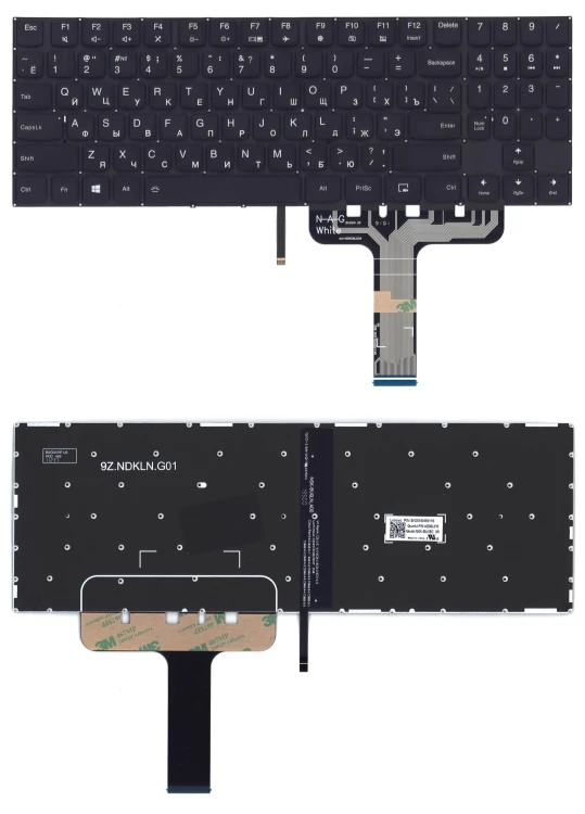 Клавиатура для ноутбука Lenovo Legion Y730-15ICH  черная с цветной подсветкой