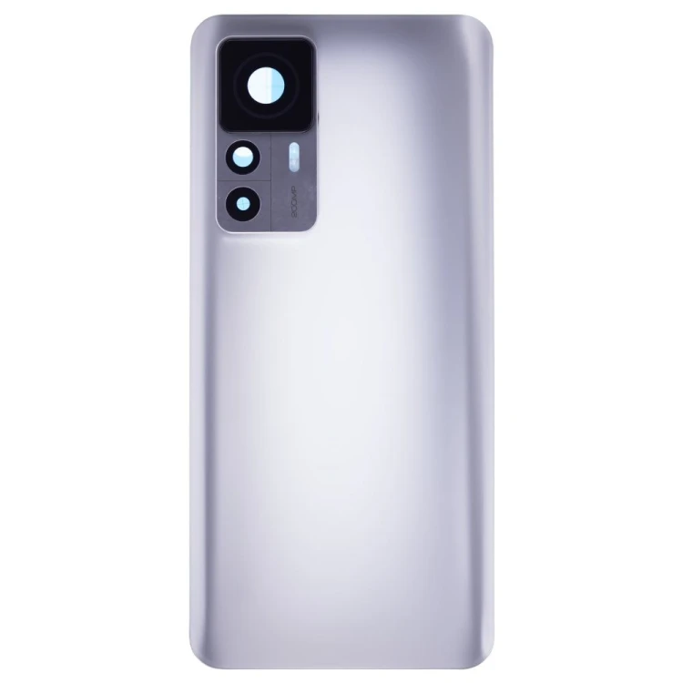 Задняя крышка для Xiaomi 12T Pro (22081212UG) (серебристый) (в сборе со стеклом камеры)