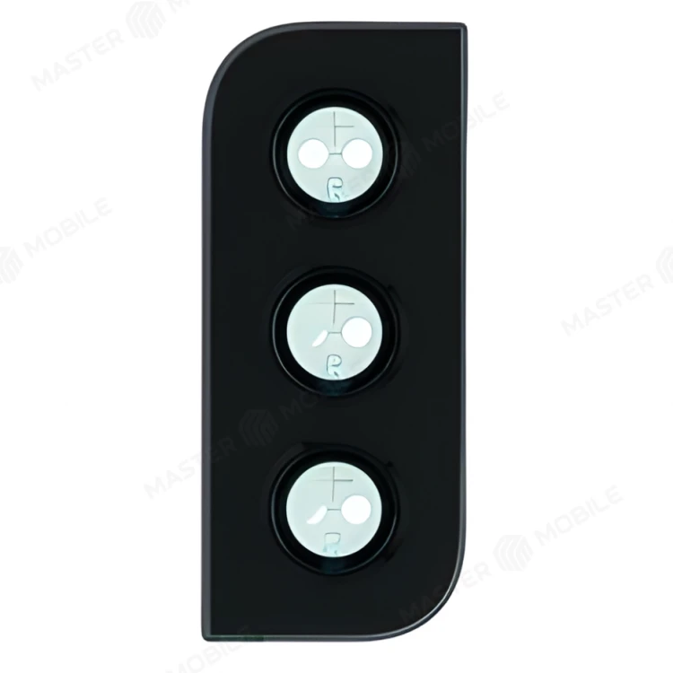 Стекло задней камеры для Samsung S901 Galaxy S22 / S906 Galaxy S22+ (черный) (в рамке)